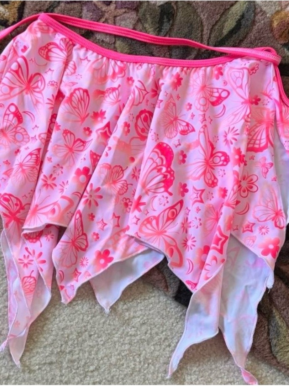 Rolita Couture Pink Butterfly Wrap Skirt